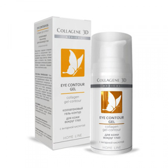 Medical Collagen 3D, Гель-контур с янтарной кислотой для кожи вокруг глаз Eye Contour Gel, 15 мл