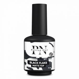 Patrisa Nail, Матовый топ Black Flake, 16 мл