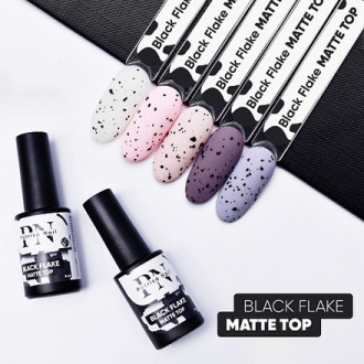 Patrisa Nail, Матовый топ Black Flake, 16 мл