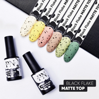 Patrisa Nail, Матовый топ Black Flake, 16 мл