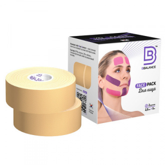 BBalance, Кинезио-тейп Face Pack, 2,5 см, бежевый