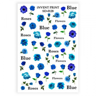iNVENT PRiNT, Слайдер-дизайн «Голубые розы. Цветы. Слова» №SD-128