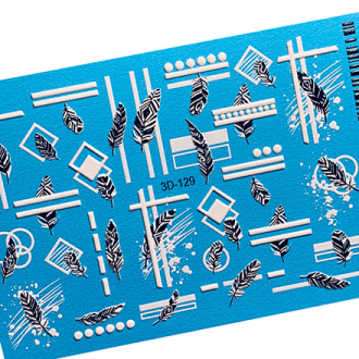 Набор, Anna Tkacheva, 3D-слайдер №129, белый «Перья. Геометрия», 2 шт.