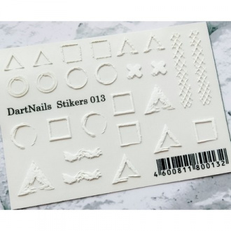 Набор, DartNails, 3D-стикер «Геометрические фигуры» №013_W, 2 шт.