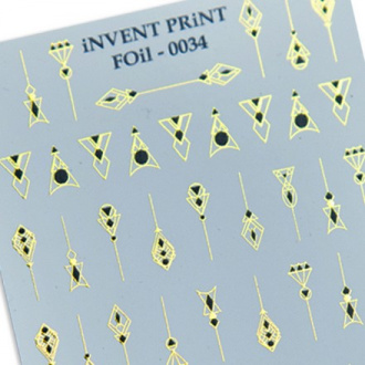 Набор, iNVENT PRiNT, Фольгированный слайдер «Геометрические фигуры» №FOiL-034, 3 шт.