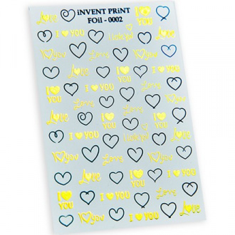 iNVENT PRiNT, Фольгированный слайдер «Сердце. Любовь. Love» №FOiL-002