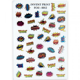 iNVENT PRiNT, Фольгированный слайдер «Слова. Pop Art» №FOiL-012