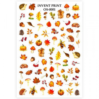 iNVENT PRiNT, Слайдер-дизайн «Осень. Грибы. Белочки. Веточки. Листья» №OS-01