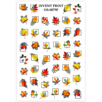 Набор, iNVENT PRiNT, Слайдер-дизайн «Осень. Геометрия. Веточки. Листья» №OS-79F, 2 шт.