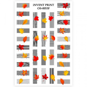 Набор, iNVENT PRiNT, Слайдер-дизайн «Осень. Веточки. Листья» №OS-53F, 2 шт.