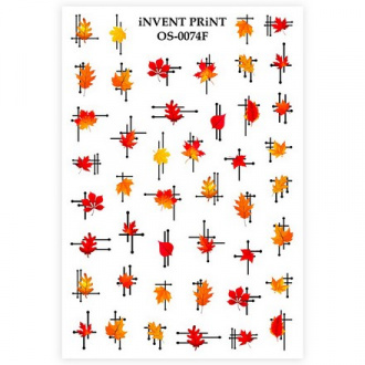 Набор, iNVENT PRiNT, Слайдер-дизайн «Осень. Геометрия. Веточки. Листья» №OS-74F, 2 шт.