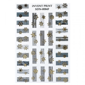 iNVENT PRiNT, Слайдер-дизайн «Новый год. Зима. Золотые снежинки» №SDNF-84