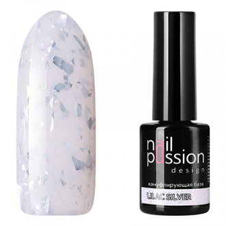 Nail Passion, База для гель-лака Lilac Silver, 10 мл