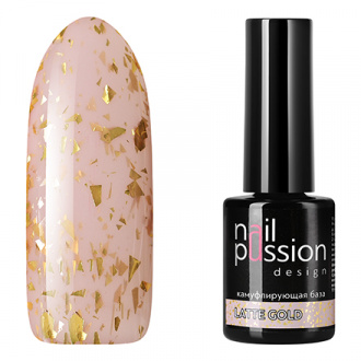 Nail Passion, База для гель-лака Latte Gold, 10 мл