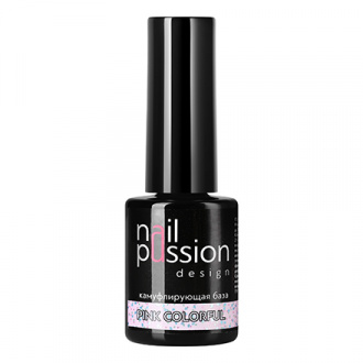 Nail Passion, База для гель-лака Pink Colorful, 10 мл