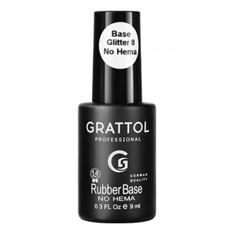 Grattol, База Rubber Glitter №8