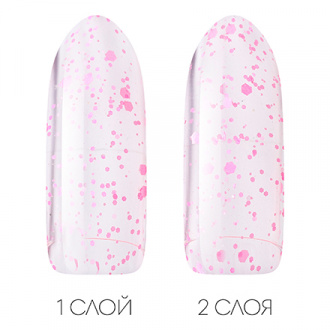 Vogue Nails, Топ для гель-лака Fleck Pink, 10 мл