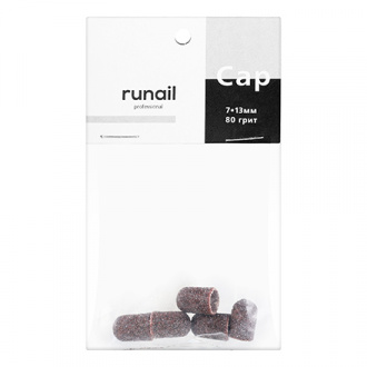 ruNail, Колпачок абразивный, 7*13 мм, 80 грит 