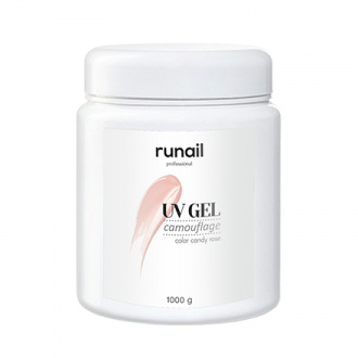 ruNail, Камуфлирующий UV-гель, розовая карамель, 1000 г