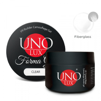 UNO LUX, Моделирующий гель Fiber Glass Сlear, 50 г