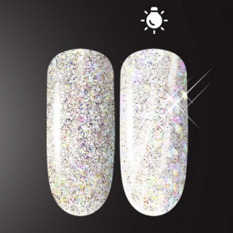 Набор, Patrisa Nail, Глиттер-пудра для ногтей Flash Glow White, 2 шт.