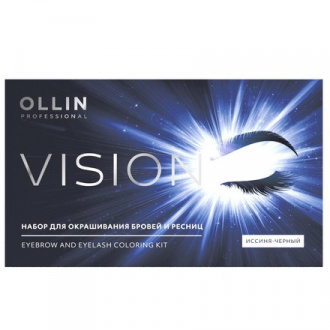 OLLIN, Набор для окрашивания бровей и ресниц Vision, иссиня-черный