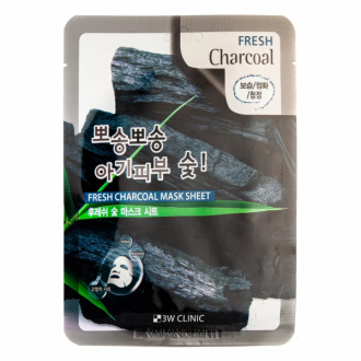 3W CLINIC, Маска для лица Fresh Charcoal Mask Sheet