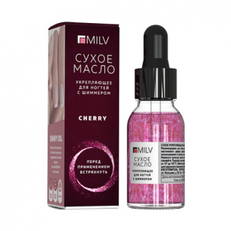 Milv, Сухое укрепляющее масло для ногтей Cherry, 15 мл