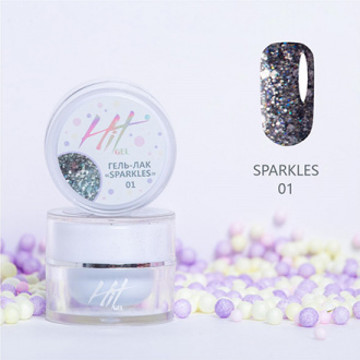 HIT gel, Гель-лак Sparkles №01 (УЦЕНКА)