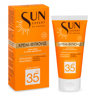 Krassa, Крем-флюид для лица и зоны декольте Sun Expert, SPF 35, 50 мл