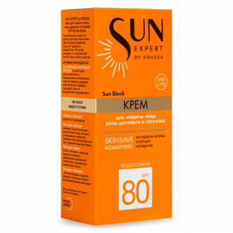 Krassa, Крем солнцезащитный, SPF 80 Sun Block, 50 мл