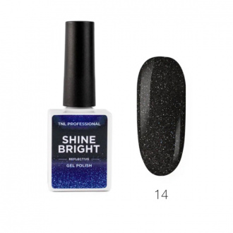 Гель-лак TNL Shine Bright №14, Черное серебро