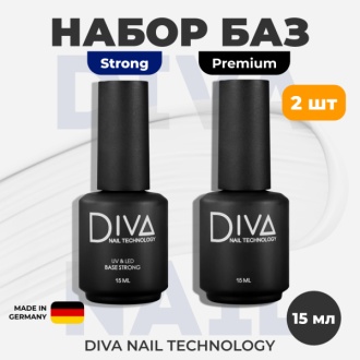 Diva Nail Technology, Набор Premium base и Strong Base, 15 мл