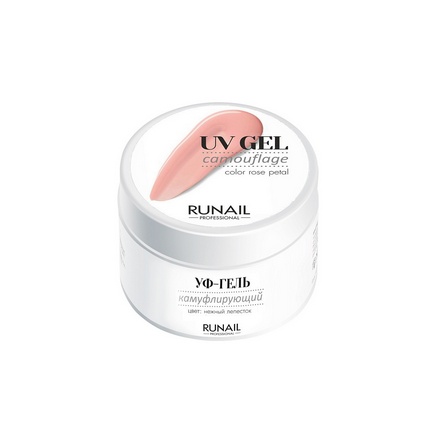 ruNail, Камуфлирующий UV-гель, нежный лепесток, 30 г