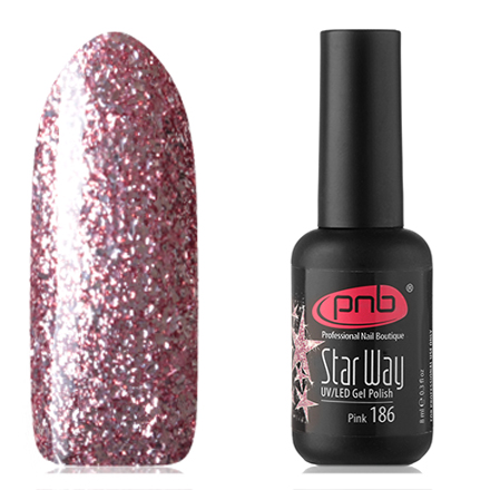 Гель-лак PNB №186, Star way, Pink