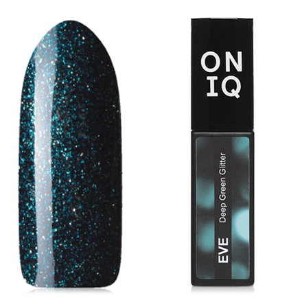 Гель-лак ONIQ Eve №128S, Deep Green Glitter