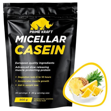 Prime Kraft, Протеин Micellar Casein «Ананасовый йогурт», 900 г