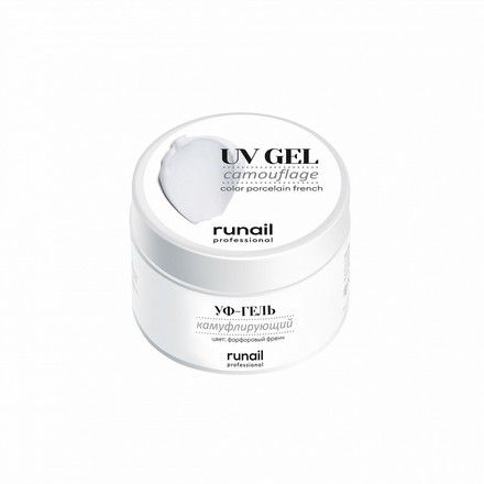 ruNail, Камуфлирующий UV-гель, фарфоровый френч, 30 г