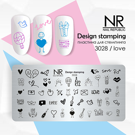 Nail Republic, Пластина для стемпинга №3028, Love