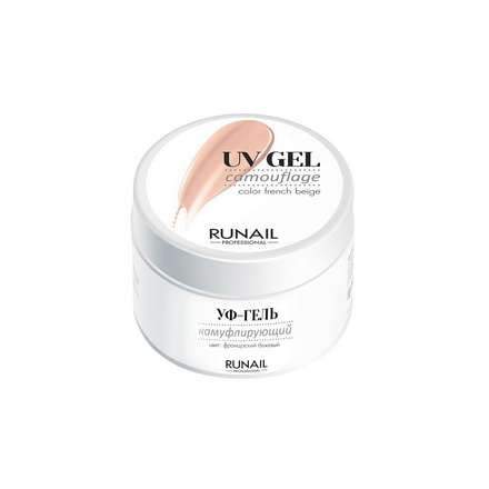 ruNail, Камуфлирующий UV-гель, французский бежевый, 15 г