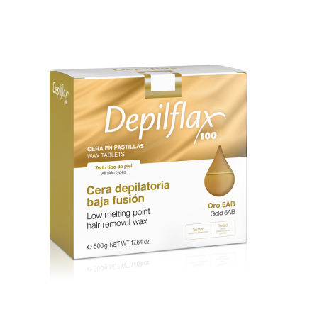 Depilflax, Воск горячий пленочный, в брикетах, Золотой (пластичность 5AB), 500 гр.