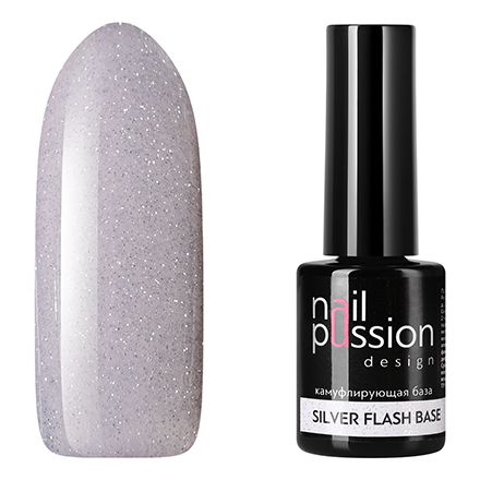 Nail Passion, База Silver Flash, 10 мл