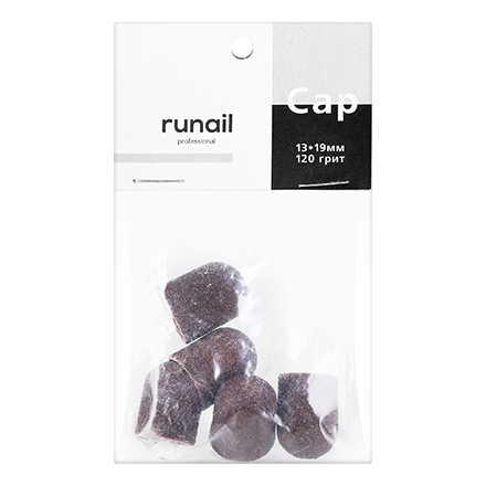 ruNail, Колпачок абразивный, 13*19 мм, 120 грит 