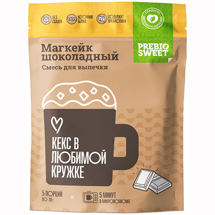 Prebiosweet, Смесь для приготовления «Магкейк шоколадный», 150 г (УЦЕНКА)