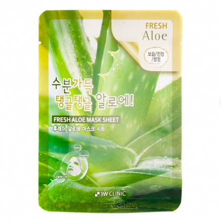 3W CLINIC, Маска для лица Fresh Aloe Mask Sheet