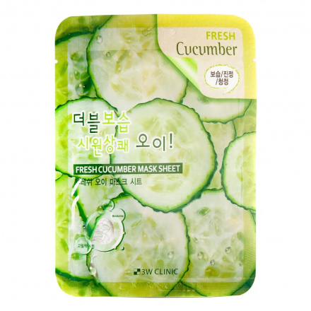 3W CLINIC, Маска для лица Fresh Cucumber Mask Sheet