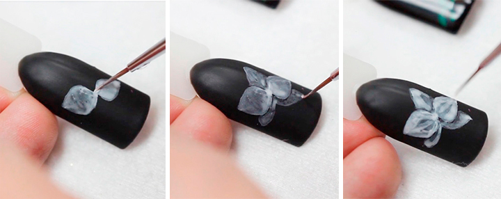Рисуем орхидею на ногтях: шаг 1
