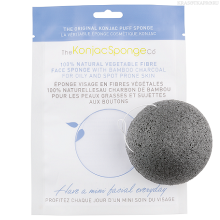 THE KONJAC SPONGE COMPANY, СПОНЖ FACIAL PUFF KONJAC SPONGE BAMBOO CHARCOAL